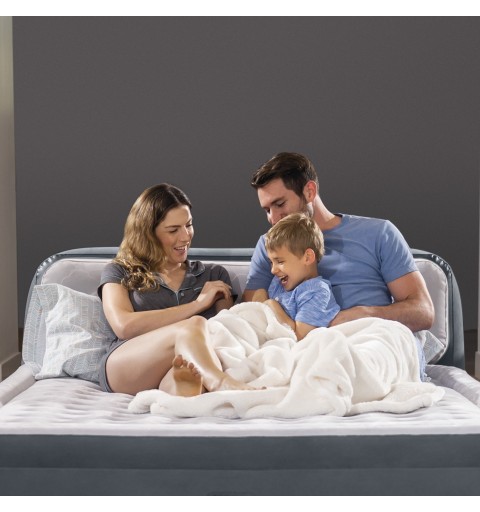 Intex DuraBeam Ultra Plush Headboard Colchón doble Gris, Gris claro