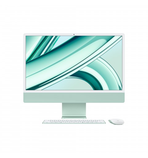 Apple iMac Apple M M3 59,7 cm (23.5") 4480 x 2520 pixels 8 Go 256 Go SSD PC All-in-One macOS Sonoma Wi-Fi 6E (802.11ax) Vert