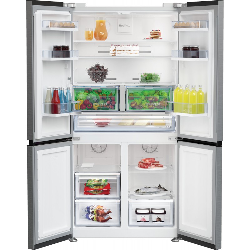 Beko GN1416240XPN side-by-side refrigerator Freestanding 572 L E Stainless steel