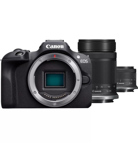 Canon EOS R100 + RF-S 18-45mm F4.5-6.3 IS STM + RF-S 55-200mm F5-7.1 IS STM Kit MILC 24,1 MP CMOS 6000 x 4000 Pixel Nero