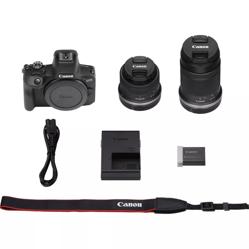 Canon EOS R100 + RF-S 18-45mm F4.5-6.3 IS STM + RF-S 55-200mm F5-7.1 IS STM Kit MILC 24.1 MP CMOS 6000 x 4000 pixels Black