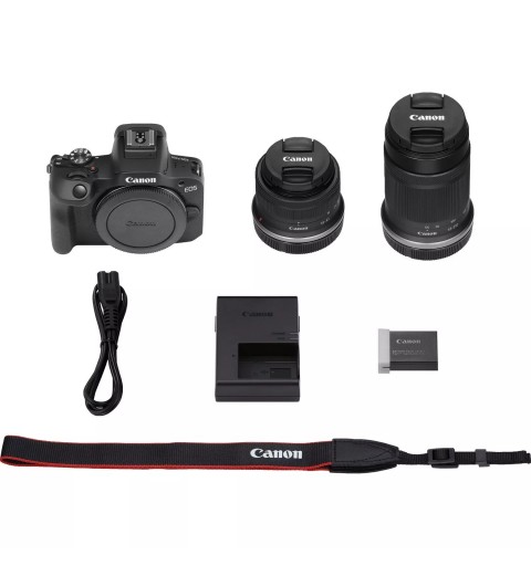 Canon EOS R100 + RF-S 18-45mm F4.5-6.3 IS STM + RF-S 55-200mm F5-7.1 IS STM Kit MILC 24.1 MP CMOS 6000 x 4000 pixels Black