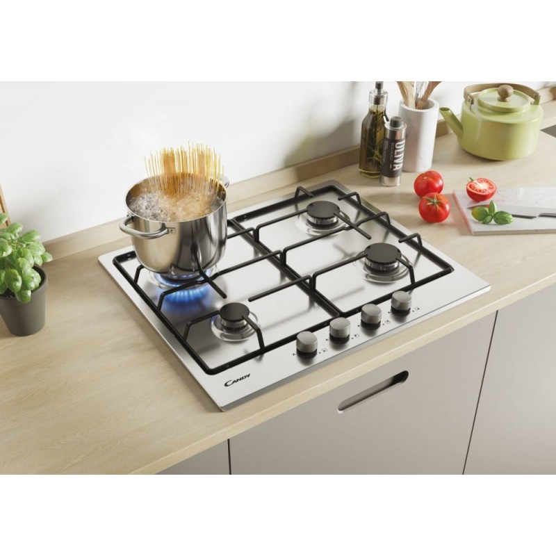 Candy Timeless CDOY6GRX Stainless steel Da incasso 59 cm Gas 4 Fornello(i)