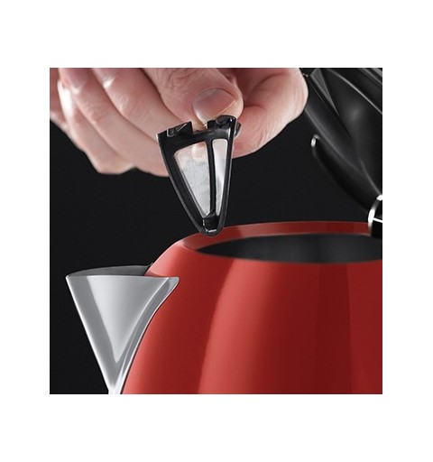 Russell Hobbs 20412-70 bollitore elettrico Nero, Rosso, Stainless steel