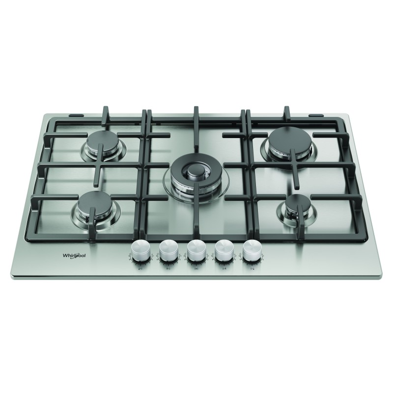 Whirlpool TKRL 761 IX K Stainless steel Da incasso 75 cm Gas 5 Fornello(i)