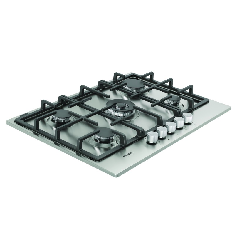 Whirlpool TKRL 761 IX K Acero inoxidable Integrado 75 cm Encimera de gas 5 zona(s)