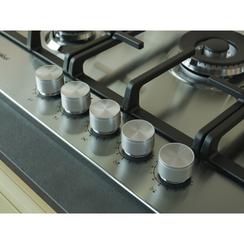 Whirlpool TKRL 761 IX K Acero inoxidable Integrado 75 cm Encimera de gas 5 zona(s)