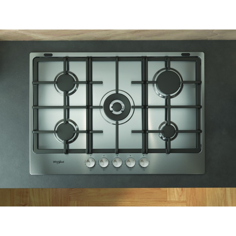 Whirlpool TKRL 761 IX K Acier inoxydable Intégré 75 cm Gaz 5 zone(s)