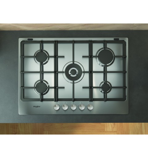 Whirlpool TKRL 761 IX K Acero inoxidable Integrado 75 cm Encimera de gas 5 zona(s)