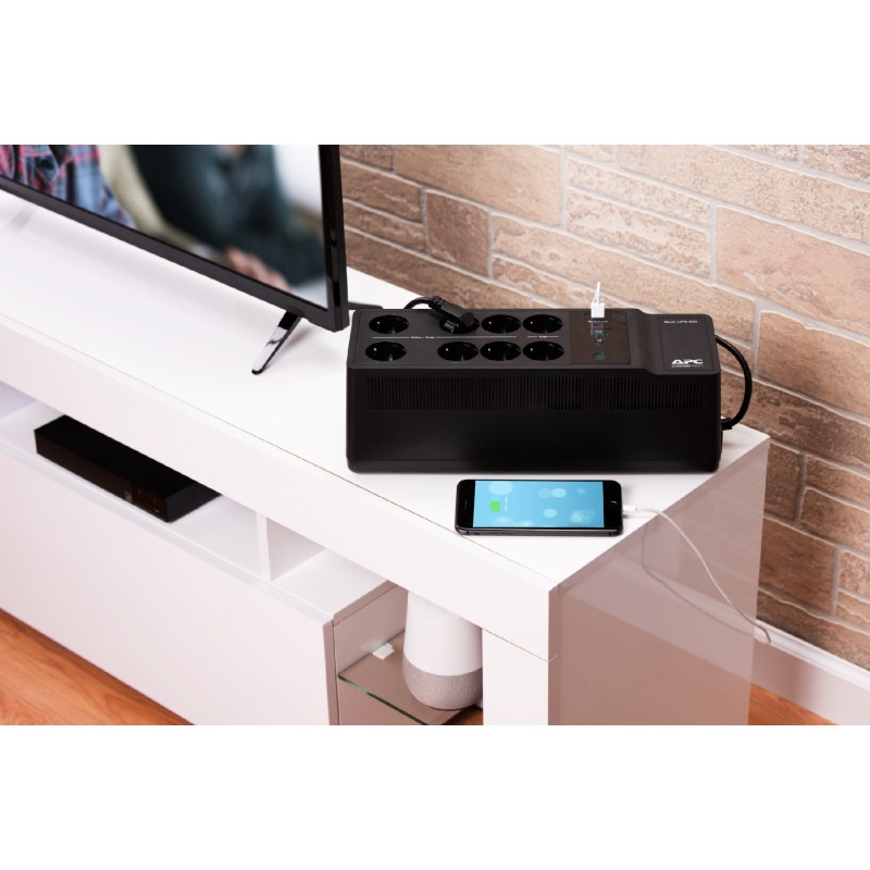 APC BE850G2-GR sistema de alimentación ininterrumpida (UPS) En espera (Fuera de línea) o Standby (Offline) 0,85 kVA 520 W 8