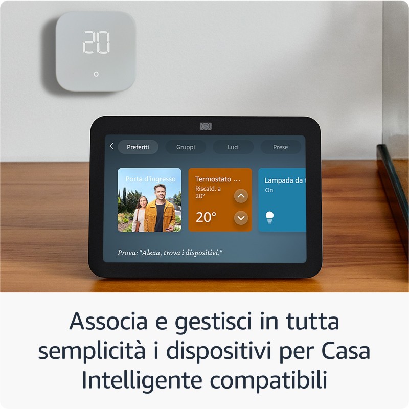 Amazon Echo Show 8 (3ª gen., modello 2023) | Schermo touch intelligente HD con audio spaziale, hub per Casa Intelligente e