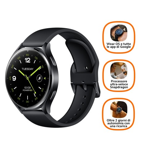 Xiaomi Watch 2 3,63 cm (1.43") AMOLED 46 mm Numérique 466 x 466 pixels Écran tactile Noir Wifi GPS (satellite)