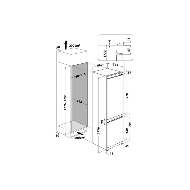 Whirlpool ART 66102 frigorifero con congelatore Da incasso 273 L E Bianco