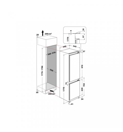 Whirlpool ART 66102 frigorifero con congelatore Da incasso 273 L E Bianco