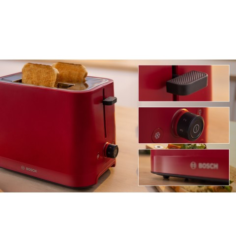 Bosch TAT3M124 toaster 2 slice(s) 950 W Red
