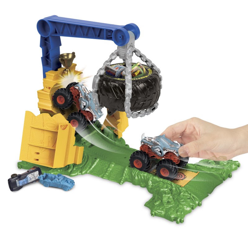 Hot Wheels Monster Trucks ARENA SMASHERS RHINOMITE CHARGIN' CHALLENGE Playset