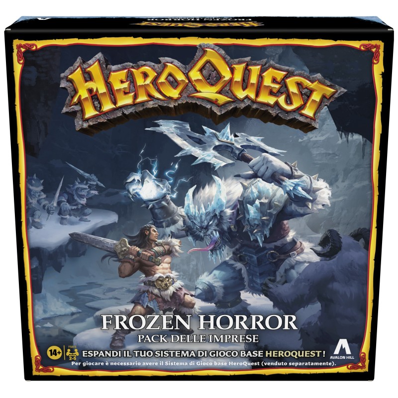 Avalon Hill , HeroQuest, Frozen Horror, gioco dungeon crawler, gioco da tavolo per adulti, per giocare è necessario avere il