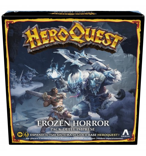 Avalon Hill , HeroQuest, Frozen Horror, gioco dungeon crawler, gioco da tavolo per adulti, per giocare è necessario avere il