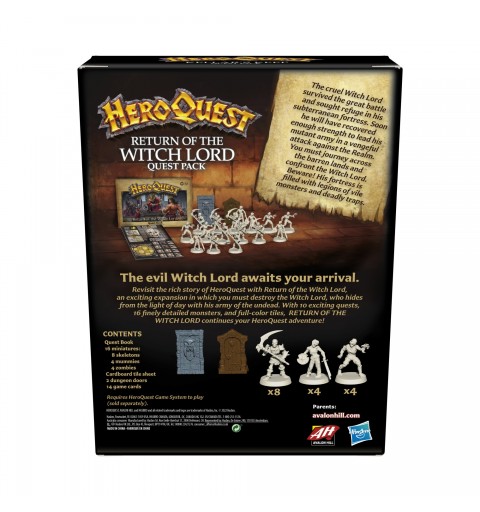 Hasbro Gaming Avalon Hill, HeroQuest, Il Ritorno del Signore degli Stregoni, gioco da tavolo per adulti, per giocare è