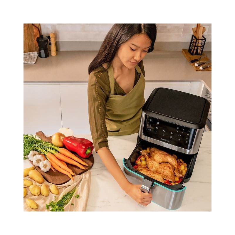 Cecotec 04984 Fritteuse Einzelbild 8 l Eigenständig 1800 W Low Fat Fritteuse Schwarz, Edelstahl