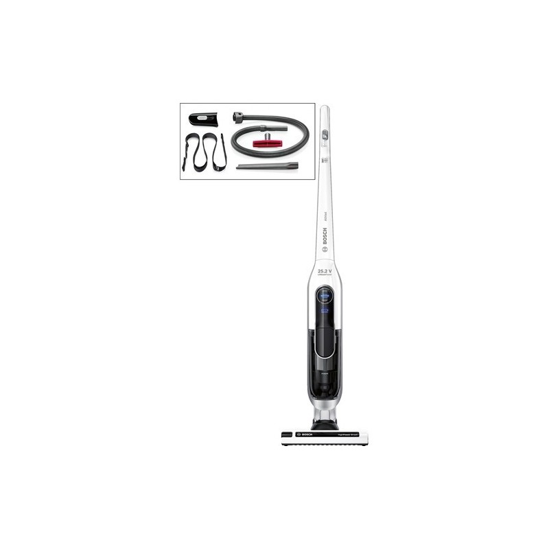 Bosch BCH6L2560 aspiradora de pie y escoba eléctrica Aspiradora escoba Secar Sin bolsa 0,9 L Negro, Blanco