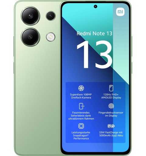 Xiaomi Redmi Note 13 16,9 cm (6.67") Dual SIM ibrida Android 13 4G USB tipo-C 6 GB 128 GB 5000 mAh Verde, Colore menta