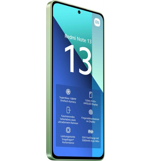 Xiaomi Redmi Note 13 16,9 cm (6.67") Ranura híbrida Dual SIM Android 13 4G USB Tipo C 6 GB 128 GB 5000 mAh Verde, Color menta