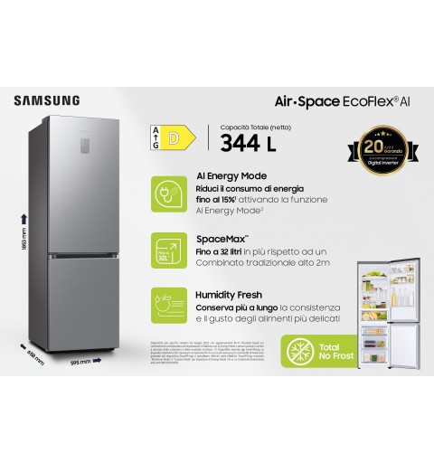 Samsung RB34C671DS9 nevera y congelador Bajo encimera 344 L D Acero inoxidable