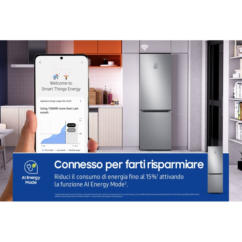 Samsung Frigorifero Combinato EcoFlex 1.85m 344L RB34C671DS9