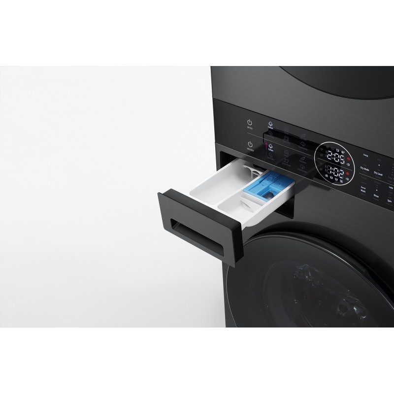 LG WT1210BBF.APBQKIS machine à laver avec sèche linge Pose libre Charge avant Noir A
