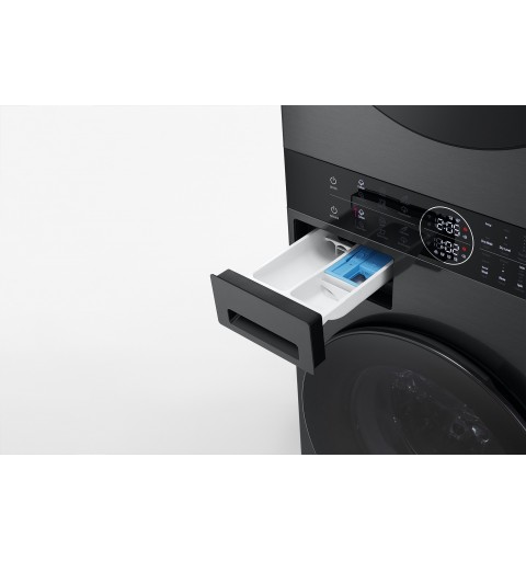 LG WT1210BBF.APBQKIS machine à laver avec sèche linge Pose libre Charge avant Noir A