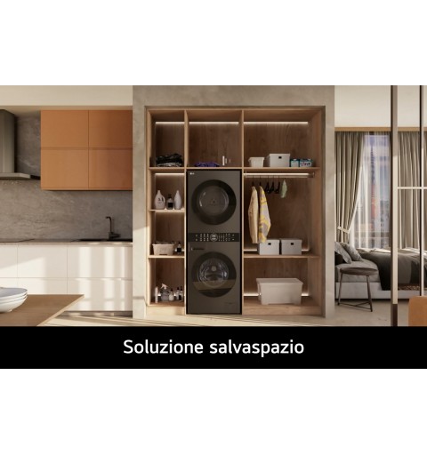 LG WashTower WT1210BBF Colonna Bucato 12 10kg AI DD, Classe A-10% A+++, Pannello unificato