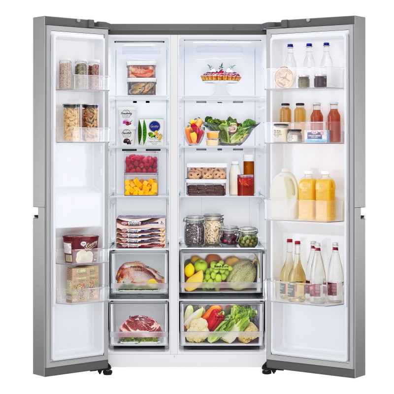 LG GSBV70PZTE side-by-side refrigerator Freestanding 655 L E Stainless steel