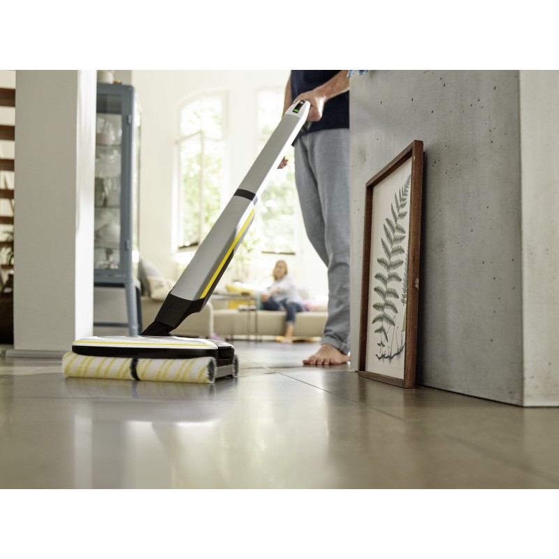 Kärcher FC 7 CORDLESS Electric broom Batería Húmedo Sin bolsa Negro, Blanco, Amarillo 2,85 Ah
