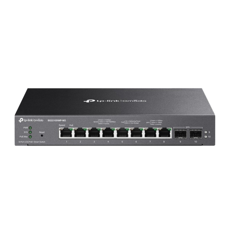 TP-Link Omada SG2210XMP-M2 Netzwerk-Switch Managed L2 L2+ 2.5G Ethernet (100 1000 2500) Power over Ethernet (PoE) Schwarz