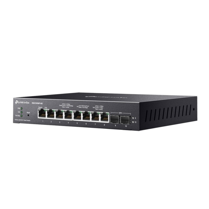 TP-Link Omada SG2210XMP-M2 switch Gestionado L2 L2+ 2.5G Ethernet (100 1000 2500) Energía sobre Ethernet (PoE) Negro