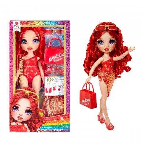 Rainbow High Swim & Style Fashion Doll- Ruby (Red)