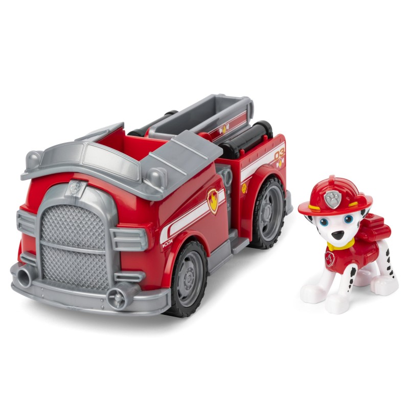 PAW Patrol , Fire Engine de Marshall, camión de juguete con figura de acción coleccionable, juguetes respetuosos con el medio