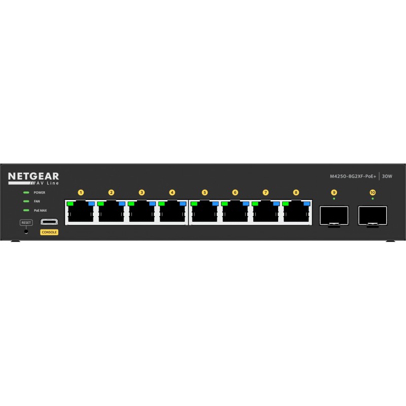 NETGEAR GSM4210PX-100EUS Netzwerk-Switch Managed L2 L3 Gigabit Ethernet (10 100 1000) Power over Ethernet (PoE) Schwarz