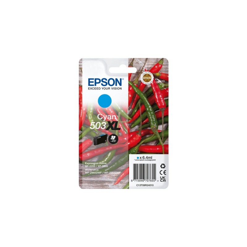 Epson 503XL cartucho de tinta 1 pieza(s) Original Alto rendimiento (XL) Cian