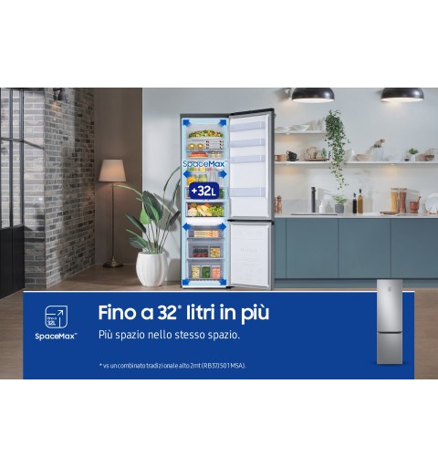 Samsung Frigorifero Combinato EcoFlex AI 2m 390L RB38C676CS9