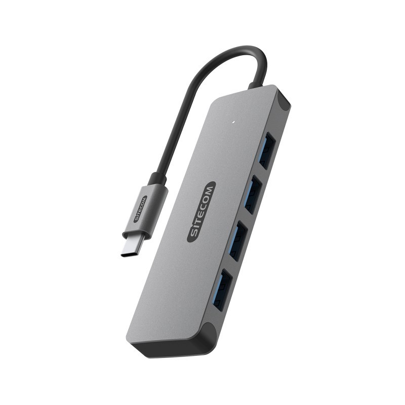 Sitecom CN-5009 hub & concentrateur USB 3.2 Gen 1 (3.1 Gen 1) Type-C 5000 Mbit s Noir, Gris