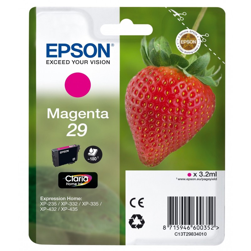 Epson Strawberry 29 M cartucho de tinta 1 pieza(s) Original Rendimiento estándar Magenta