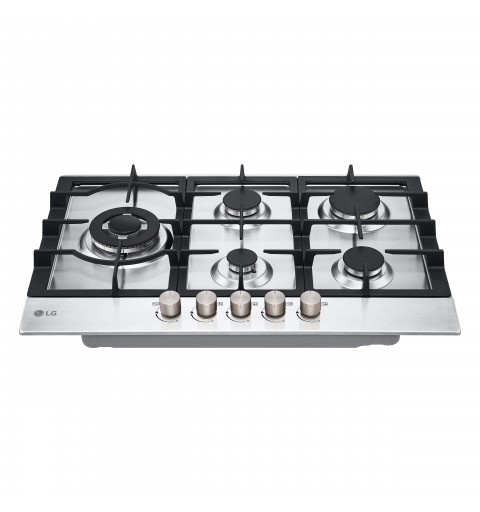 LG CBGZ3016S Piano cottura a gas 75cm, 11,5kW, 5 bruciatori, Griglie in ghisa, Piatto inox