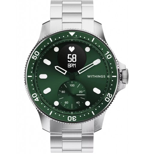 Withings ScanWatch Horizon 4,32 cm (1.7") PMOLED 43 mm Híbrido Acero inoxidable GPS (satélite)