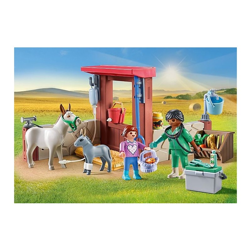 Playmobil Tierarzteinsatz bei den Eseln