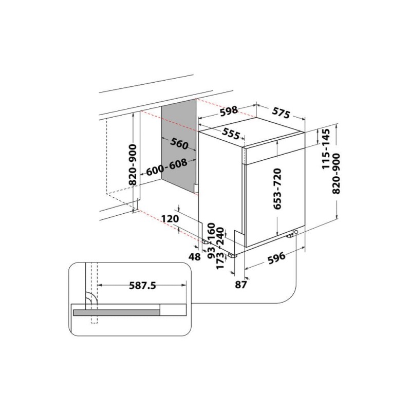 Whirlpool WB 6020 P X Halb integriert 14 Maßgedecke E