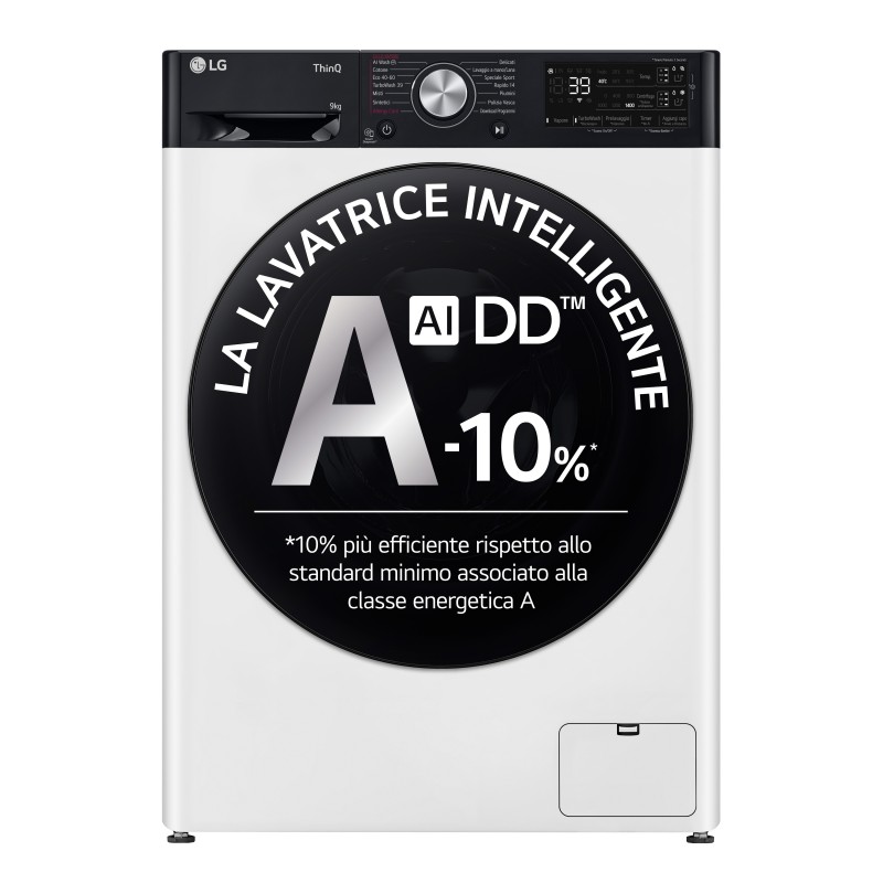 LG F4R7509TSWB machine à laver Charge avant 9 kg 1400 tr min Blanc
