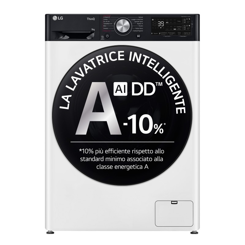 LG F4R7509TSWB lavadora Carga frontal 9 kg 1400 RPM Blanco