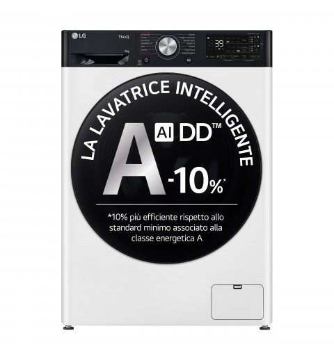 LG F4R7509TSWB Lavatrice 9kg AI DD, Classe A-10%, 1400 giri, TurboWash, Autodose